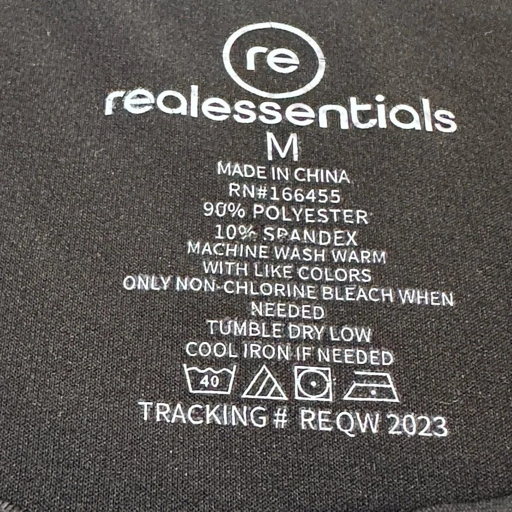 Realessentials Running Top Relaxed Fit Black Long Sleeve Activewear Tee Size M - Picture 3 of 6